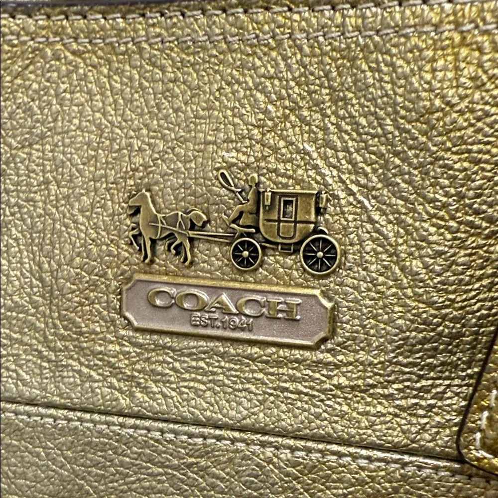 Coach Metallic Gold/Silver Tote Bag- EUC